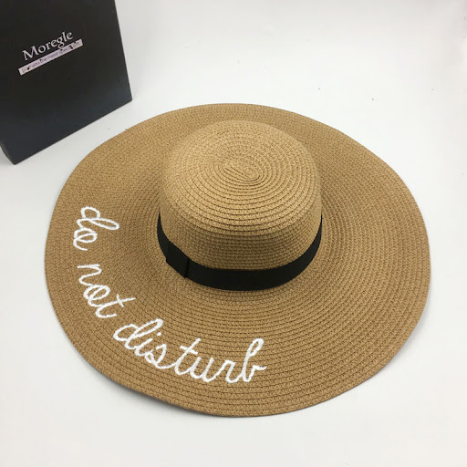 Title 5, Letter Embroidery Fashion Big Eaves Sun Hat Sum...
