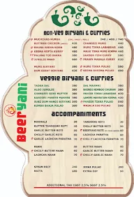 Beeryani menu 1