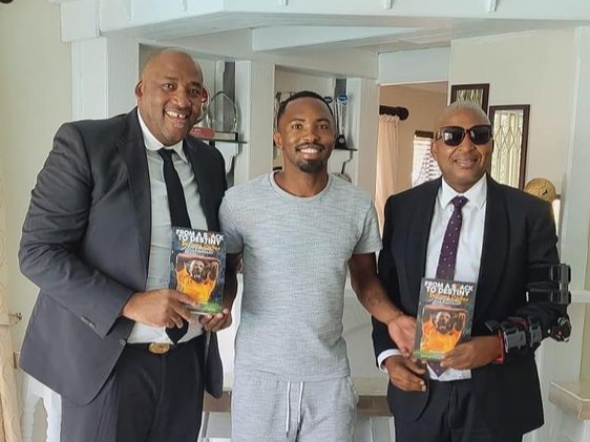 Gayton McKenzie (left) and Kenny Kunene show support for Bernard Parker.