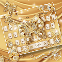 Luxurious Golden Silk Butterfly Keyboard  10001002 APK تنزيل