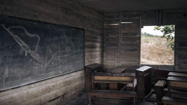 This school in Kishishe was used as a military base by M23