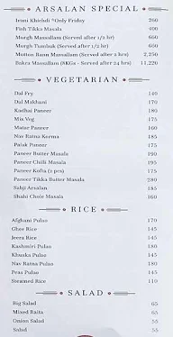 Arsalan menu 1