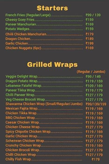 Alam Grilled Wraps menu 