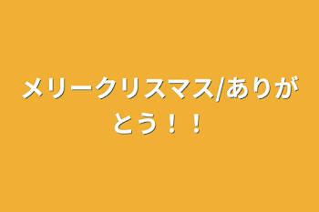 メリークリスマス/ありがとう！！