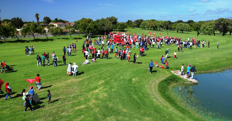 Protesters enjoy what Reclaim the City said it was shocked to discover was 'an oasis' on March 21 2019.