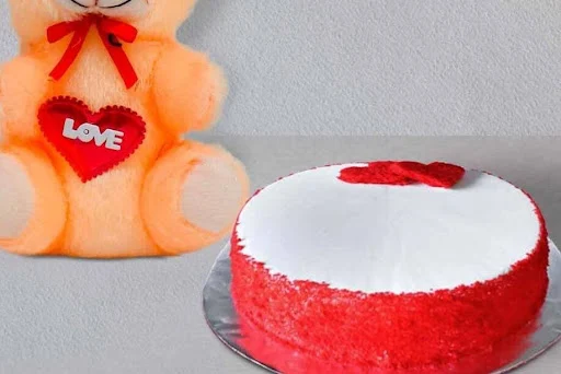 Red Velvet Cake [500 Gram] 1 Teddy Bear