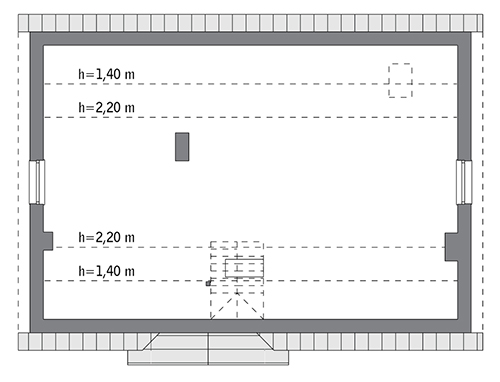 Znamienity - wariant III - M190c - Rzut poddasza do indywidualnej adaptacji (77,9 m2 powierzchni użytkowej)