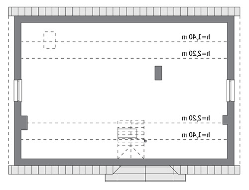 Znamienity - wariant III - M190c - Rzut poddasza do indywidualnej adaptacji (77,9 m2 powierzchni użytkowej)