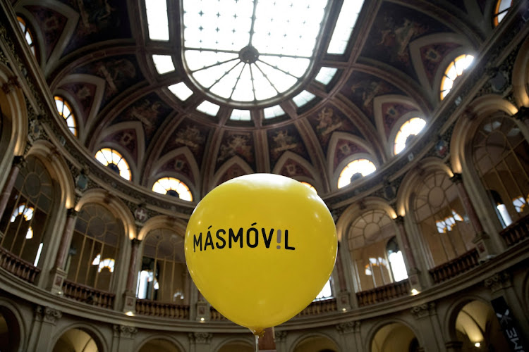 A balloon with the logo of MasMovil is seen during its bourse debut in Madrid, Spain on July 14 2017. File Picture: REUTERS/Juan Medina