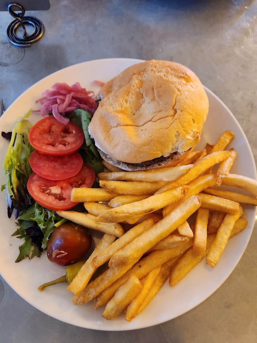 House burger with gluten free bun