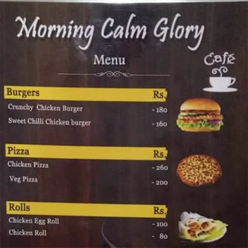 Cafe Bakery Morning Calm Glory menu 