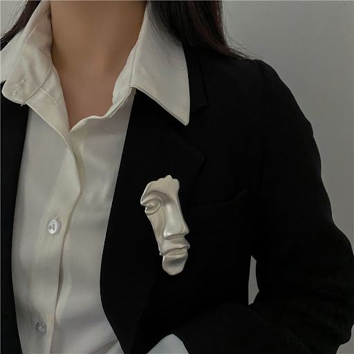 Title 4, Artsy Face Vintage Dress Brooch Elevate Your St...