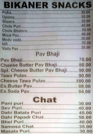 Bikaner Sweets & Snacks menu 1