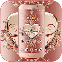 Rose Gold Diamond Heart Luxury Theme