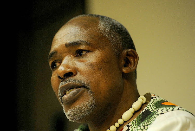 Chief Mwelo Nonkonyana during the media briefing at FNB Stadium, Johannesburg.