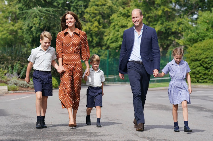 Prince George, Catherine, Duchess of Cambridge, Prince Louis, William, Duke of Cambridge and Princess Charlotte arrive for a settling-in afternoon at Lambrook School, near Ascot, in Berkshire, UK.