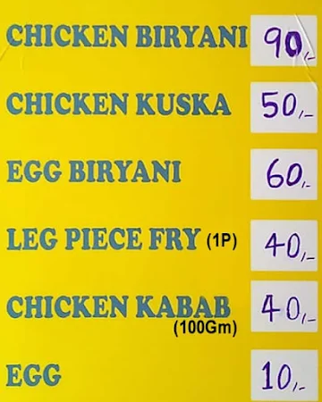 Bismillah Star Ambur Biryani menu 