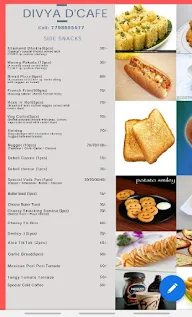 Divya D'Cafe menu 1