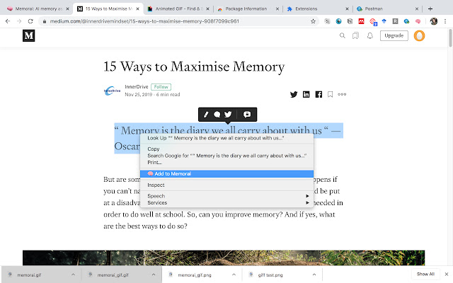 Memorai – AI memory assistant for Anki chrome extension