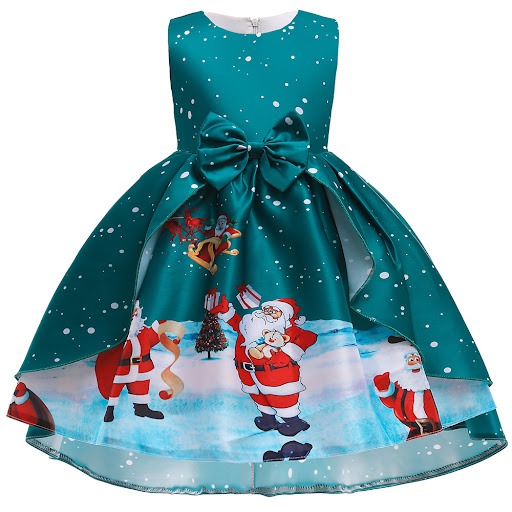 Title 16, Christmas Dress Print Princess Santa Claus Snow...