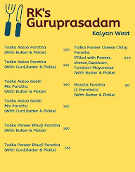 Rk's Guruprasadam menu 4