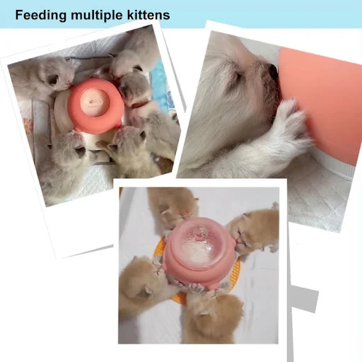 Kitten Pet Milk Feeding Bottle Bionic Silicone Cat Drinker Puppy Dog Bottle Feeder Multiple Cats Breastfeeding Bubble Mi
