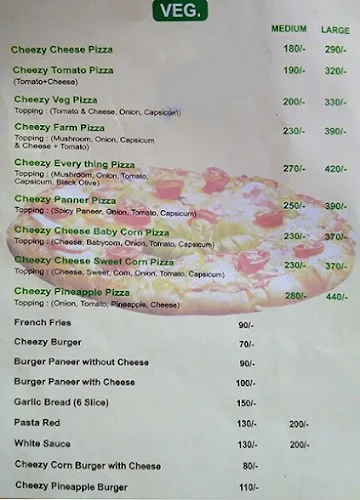 Pizza Corner menu 