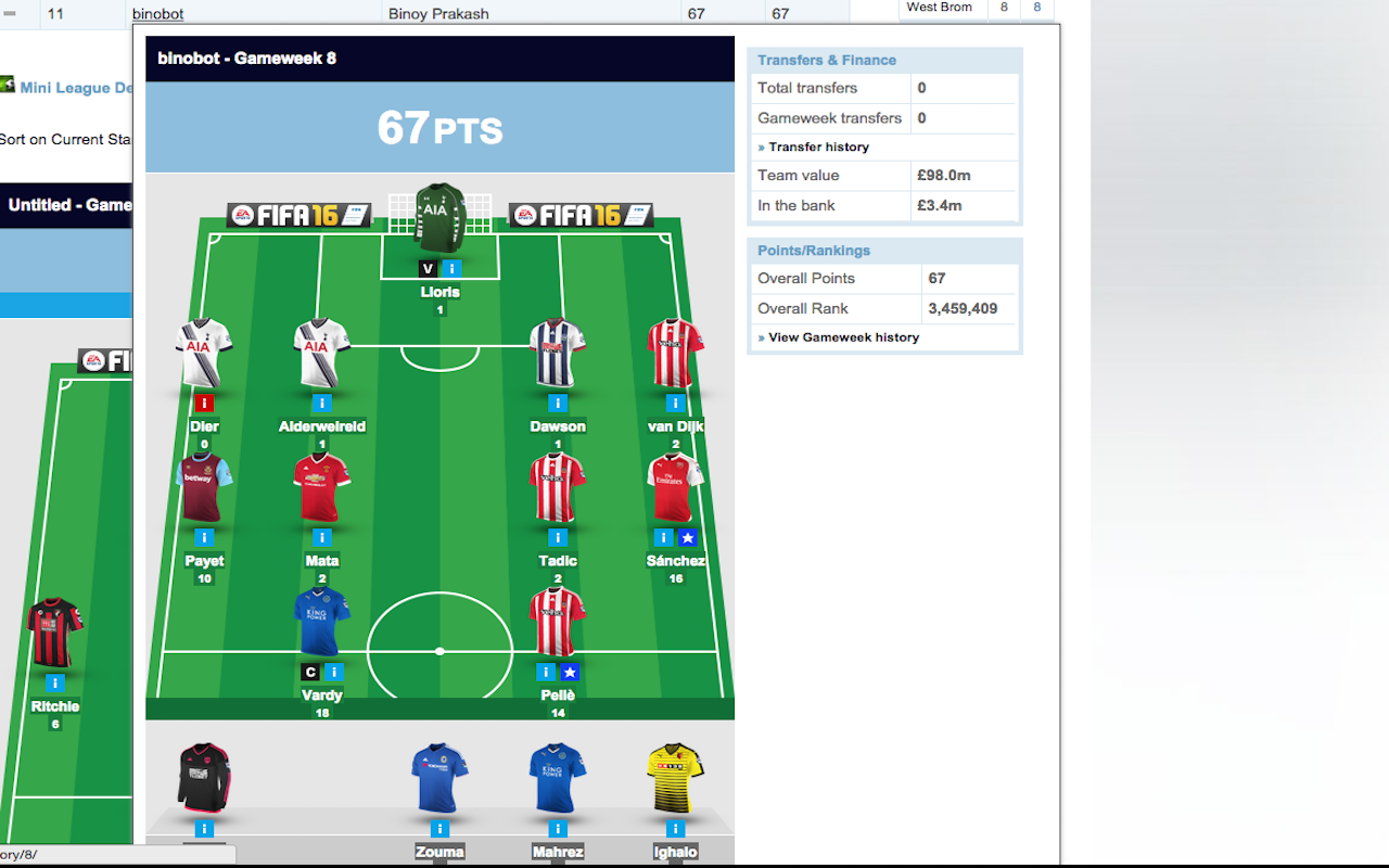 FPL Mini League Team Viewer Preview image 0