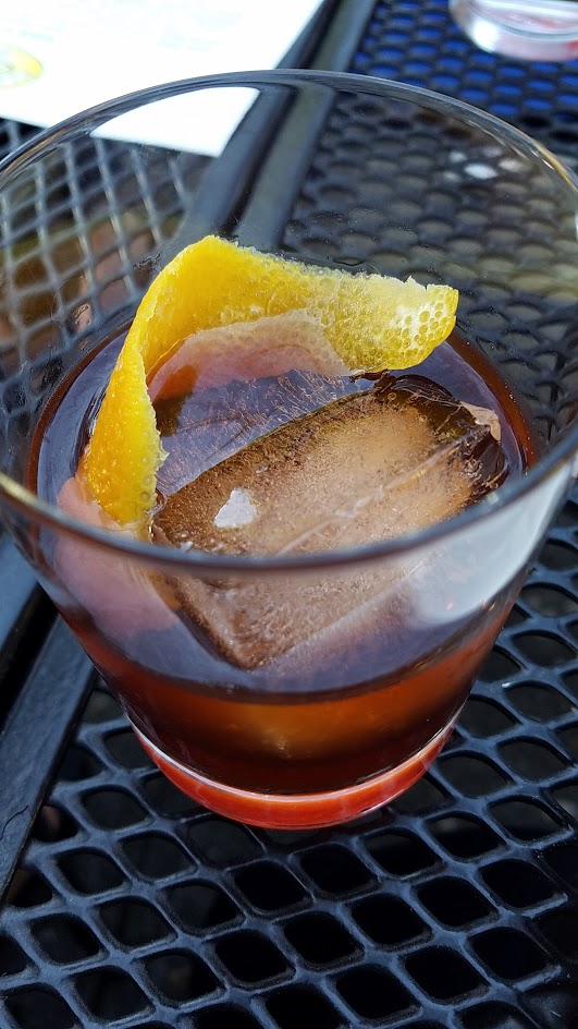 Ken's Artisan Pizza offers 6 cocktails now as part of their limited, curated cocktail offerings. This is the Ken's Old Fashioned with Evan Williams, Ramazotti Amaro, demerara sugar, Angostura bitters, and orange skin