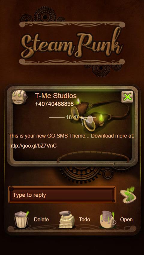 Steampunk GO SMS Screen 1