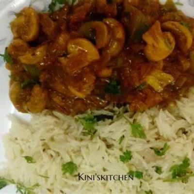 Mushroom Tikka Masala With Jeera Rice