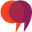 WTD logo (orange and purple overlapping quotations)