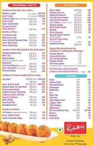 Purshottam Kandoi Haribhai Damodar Mithaiwala menu 2