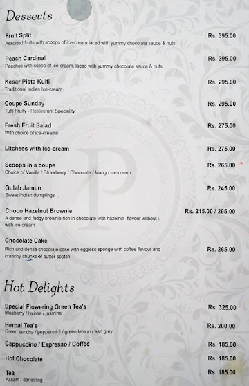 Parikrama - The Revolving Restaurant menu 