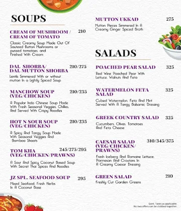 JZ Fine Dine Restro & Banquet menu 