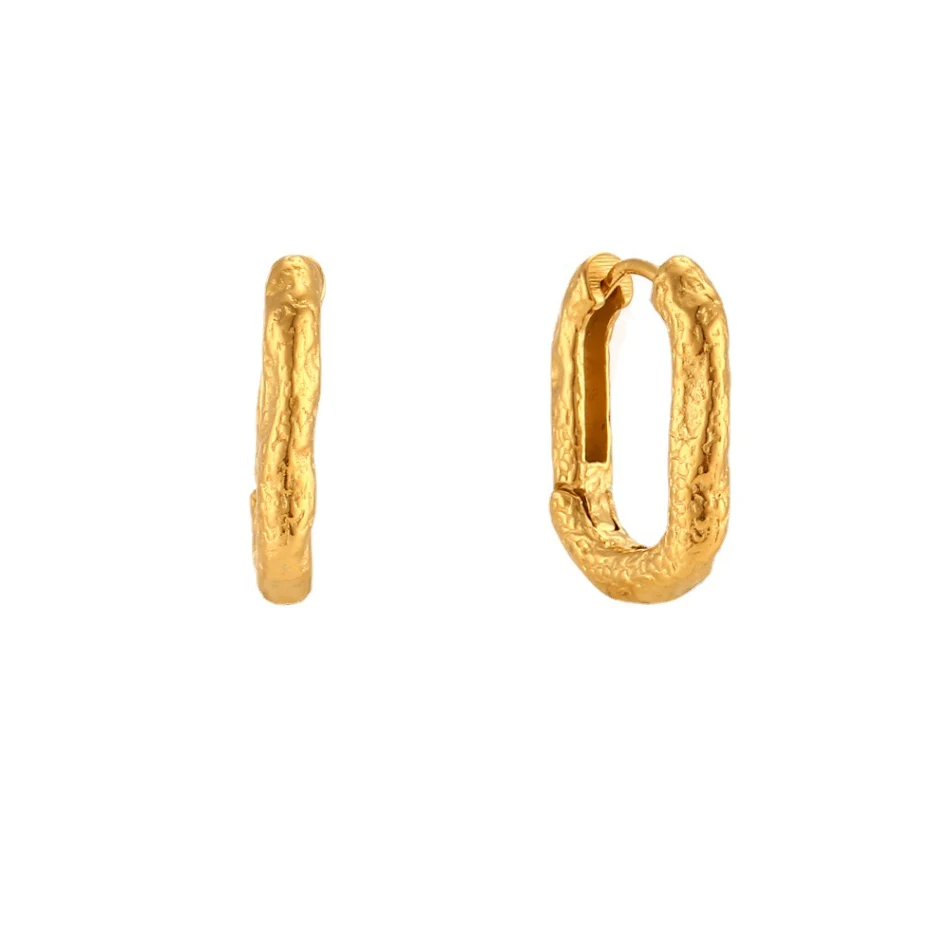 Distressed Irregular Lines Rechthoekige Oorclip, een opvallend accessoire dat je stijl een edgy uitstraling geeft en je outfit compleet maakt.
