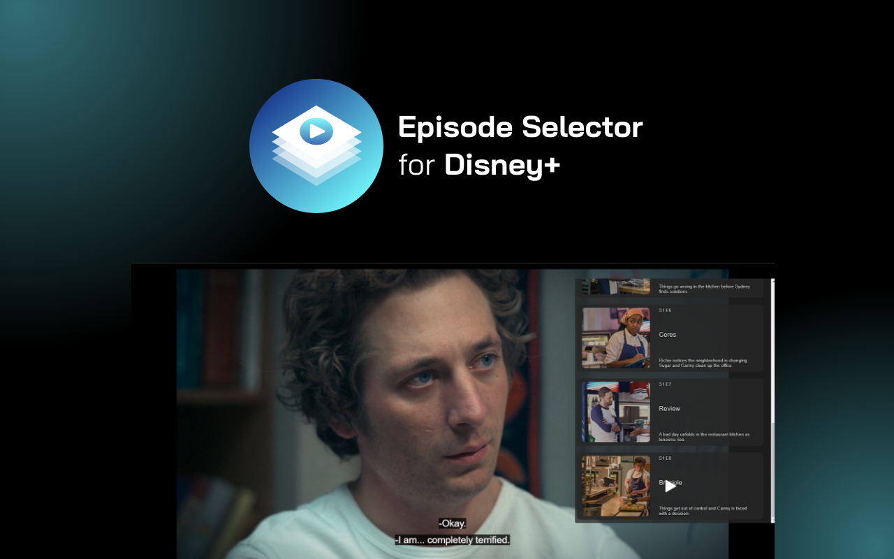 Disney+ Episode Selector: episode list. Chrome Extension Image 2