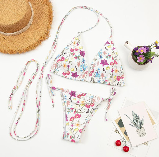 Title 5, Sexy Split Swimsuit AliExpress Floral Long Rope...