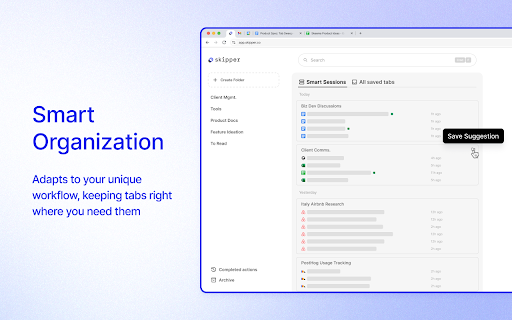 Skipper - Tab management that works with ADHD brains