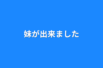 妹が出来ました