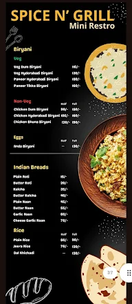 Spice N' Grill Mini Restro menu 1