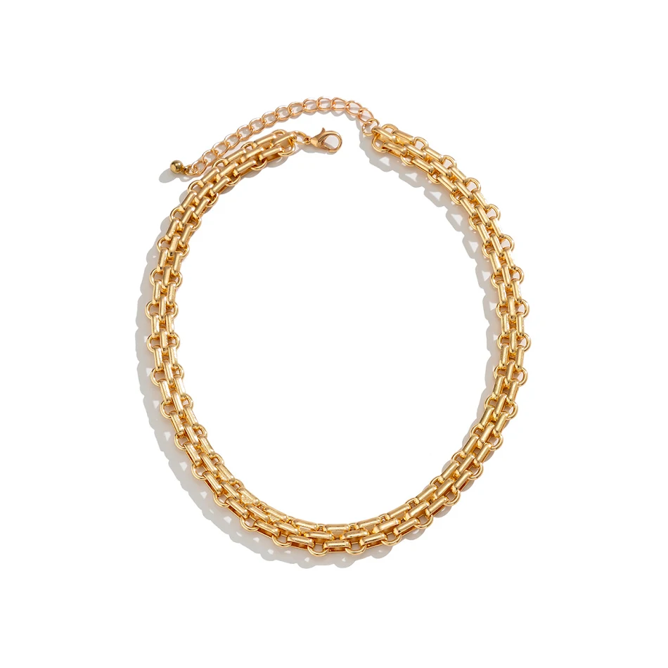 Cadena de Metal Hip Hop para Clavícula Simple, Estilo Urbano y Moderno, Joyería Versátil para un Look Audaz y Elegante.