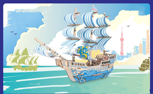 Title 6, Wooden 3D Puzzle (Dream) Intellectual Toy Boat ...