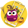 Cute Purple Owl Yellow Wallpaper Theme icon