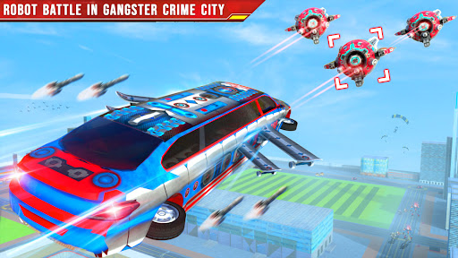 Screenshot Flying limo car: Police robots