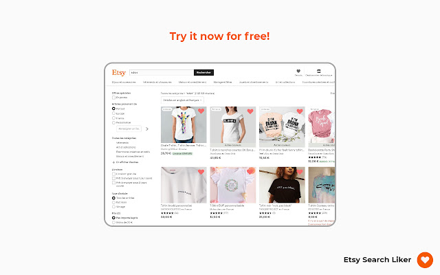 Etsy Search Liker chrome extension