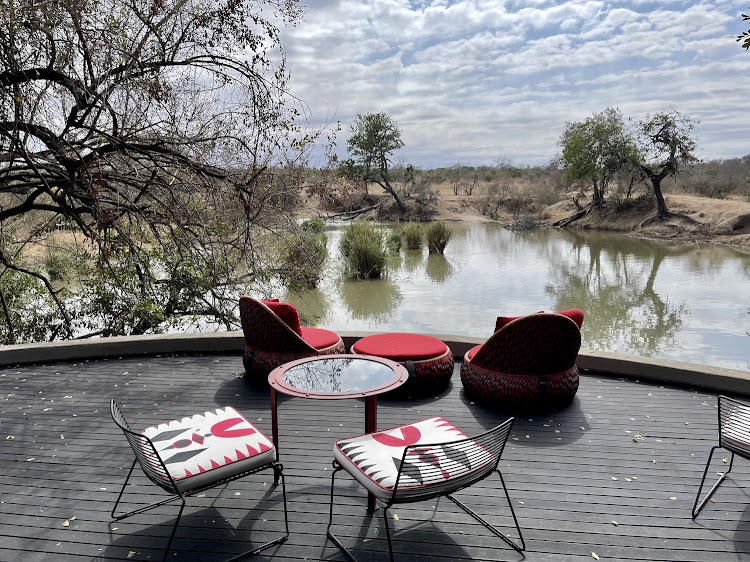 The new Masiya Bar is cantilevered over the waterhole.