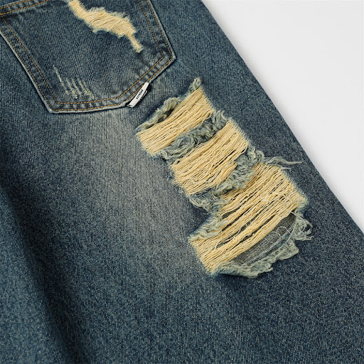 Title 3, Jeans Rasgados Decorativos con Parches Serie Linea