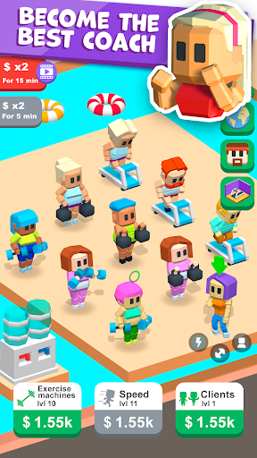 Code Triche Idle Gym City: fitness tycoon clicker, sport games APK MOD 2