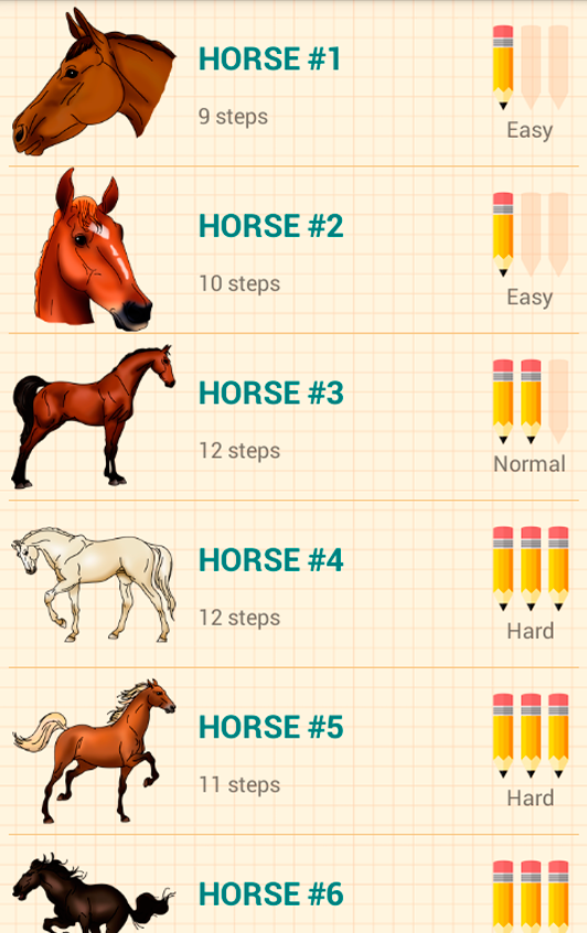 Android application How to Draw Horses screenshort